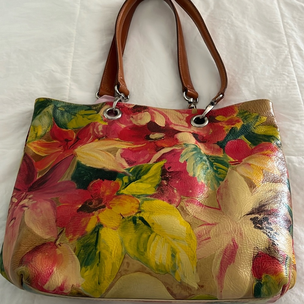 Floral leather bag